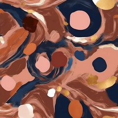 Abstract art with organic shapes and a warm color palette