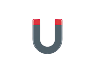 A 3D Rendered Gray Horseshoe Magnet With Red Tips Isolated On A Black Background With Subtle Reflections And Highlights Emphasizing Its Metallic Texture And Shape