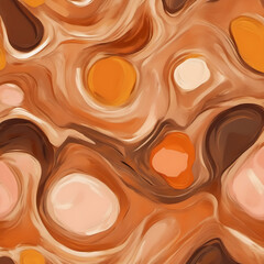 Abstract art with swirling patterns and warm earth-tone colors