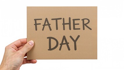 Father Day card held by hand.