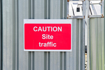 Construction site health and safety sign at entrance