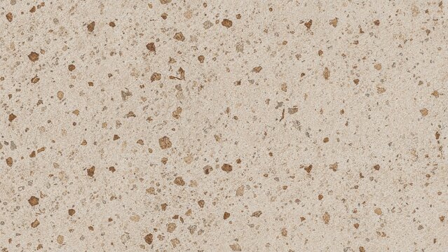 A textured beige surface with scattered dark brown spots.