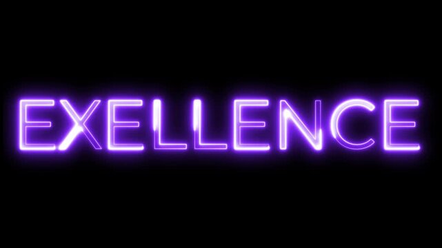 Exellence Neon Text Typography Animation