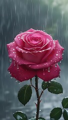 pink rose with water drops