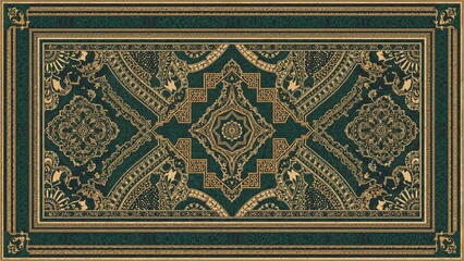 Obraz premium Ornate vintage book cover with intricate patterns and borders. Decorative design suitable for classic or antique collections. The design emphasizes elegance and tradition.