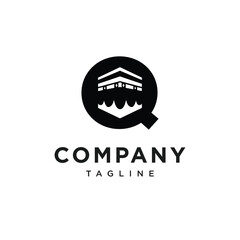 Letter Q Kaaba Mecca Logo Icon Vector