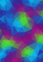 Obraz premium Abstract geometric mosaic with vibrant blue green and purple hues creates dynamic pattern