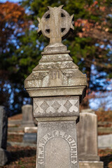 Obraz premium Old graveyard memorial in Wilton, Connecticut
