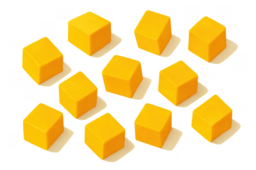 Yellow isometric geometric cubes pattern transparent background