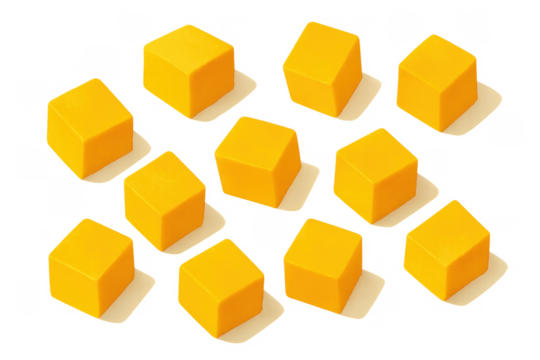 Yellow isometric geometric cubes pattern transparent background - Powered by Adobe