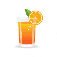 Orange juice in glass with lemon slice and leaf, concept of Dry January challenge  