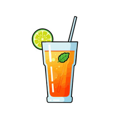 Colorful mocktail in tall glass with lime and mint for Dry January challenge  