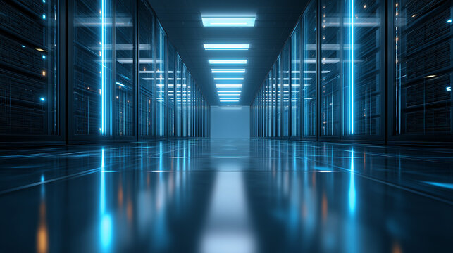 Futuristic Data Center: A Glimpse into Server Technology and Processing.