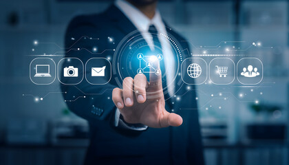 Fototapeta premium Digital Business Interface Connection