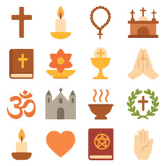 Symbolic Expressions of Faith: A collection of meticulously crafted religious symbols, each representing different facets of spiritual devotion.