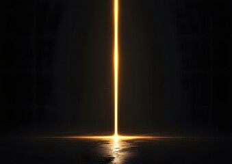 A glowing vertical golden streak rising sharply on a dark black backdrop.