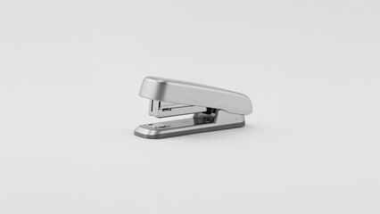 A stapler on a plain surface with a minimal background. Office supplies and stationery. The concept of organization and office tools.