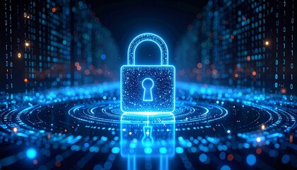 Glowing padlock protects digital data