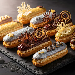 Elegant 2024 Eclairs for New Year Celebration