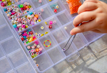 Primary Lacing Beads - Educational Toy With Wooden Balls.