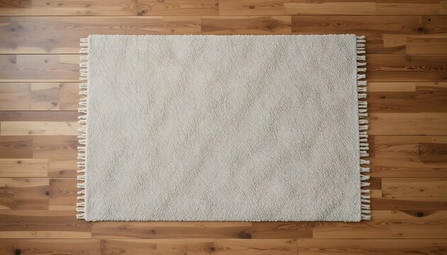 Modern, neutral rug on warm wood floor creates cozy home vibes, perfect for interior design projects or showcasing minimalist lifestyle aesthetics