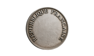 Blank silver coin reverse, ideal for fantasy minting and custom designs.