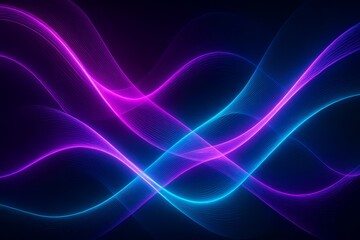 Fototapeta premium Colorful wave pattern with purple and blue colors. The image has a futuristic and abstract feel to it