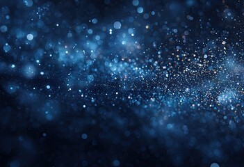 Fototapeta premium Abstract blue and gold bokeh lights resembling a stardust cosmic scene