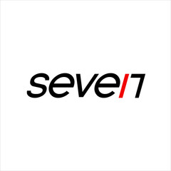 The design of the word "Seven" with the number 17 on the letter N.