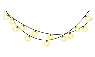 String Lights Decoration on White Background