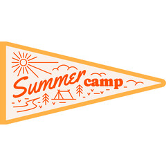 Modern retro outdoor adventure pennant flag illustration design