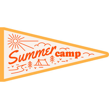 Modern retro outdoor adventure pennant flag illustration design