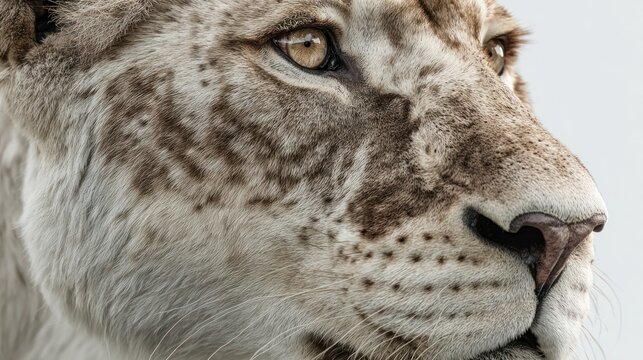 Detailed Portrait of a Majestic Snow Leopard with Striking Golden Eyes - Powered by Adobe