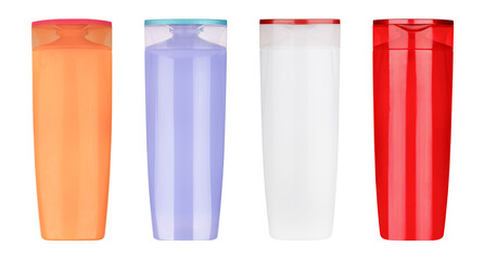 set bottle with shampoo isolated on white background