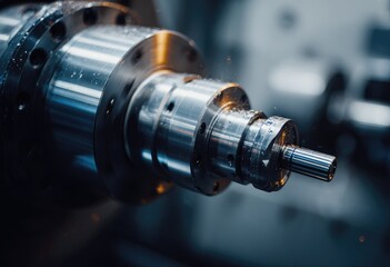 Close-up of a metalworking machine