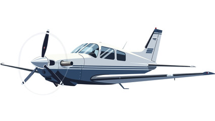 Vintage Single Engine Airplane Illustration Isolated on White