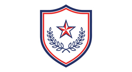 Stars and Wreath Emblem with Shield Outline, Vector Graphic for Recognition and Achievement