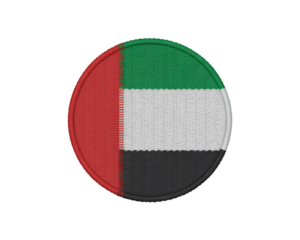 Embroidered united arab emirates flag patch, perfect for travel blogs or patriotic design assets for national events