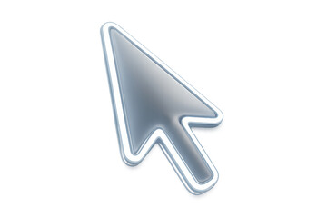 Computer cursor arrow symbol icon, representing digital interface, technology, clicking, selection, and web navigation