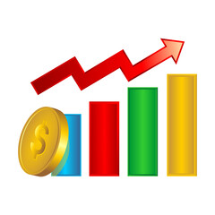 business graph with arrow