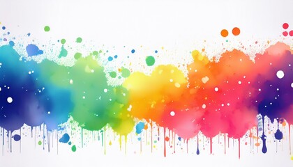 colorful watercolor splatters on white background