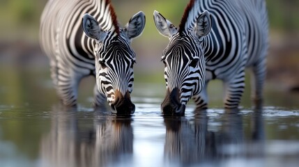 Zebras quench their thirst at a waterhole in Kruger National Park