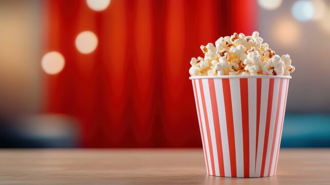 Delicious popcorn in a vintage bucket on the bar counter!