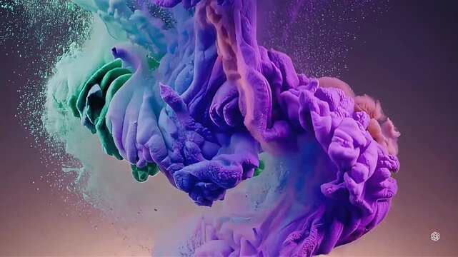 Scattering splashes of colorful bright powder on a dark background for Holi festival in India, concept of celebrating the arrival of spring, banishing evil and rebirth of life.