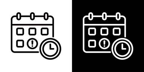 Due Date Icon Of Line Black And White Style 
