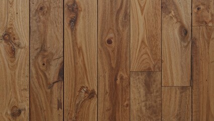 Fototapeta premium Wooden floor pattern with natural grains and knots, showcasing the texture and appearance of polished hardwood flooring.