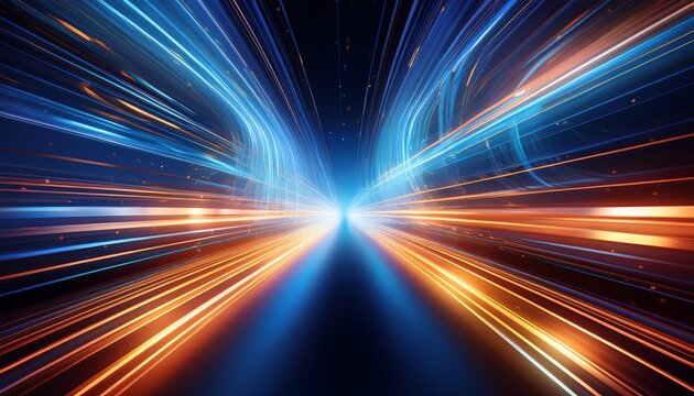 dynamic abstract speed light trails creating a futuristic technology background with motion blur