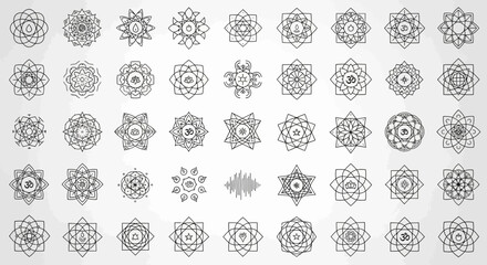 Embrace tranquility and spiritual growth with a diverse collection of elegant mandala designs and sacred symbols perfect for holistic wellness branding and mindful projects.
