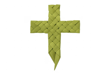 Woven palm leaf cross for palm sunday and easter