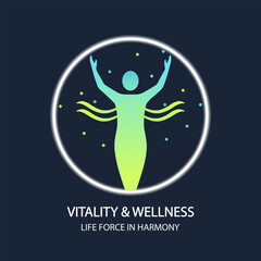 Wellness and vitality concept with a person inside a circle